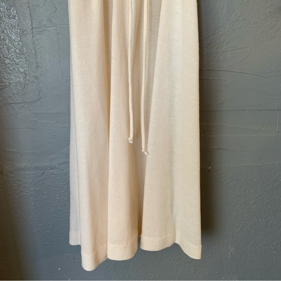 Vintage 70s Cream Knit Midi Dress | Sheer Sweater Dress small minimalist - Picture 3 of 14